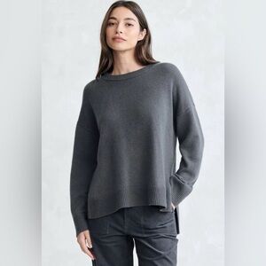 Jenni Kayne Boyfriend Cashmere Sweater in Storm Size M